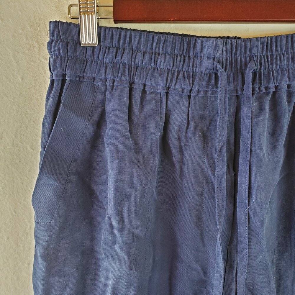 Whistles Womens Navy Madison Drawstring Pocket Detail Trouser Pants 8 - Picture 6 of 9